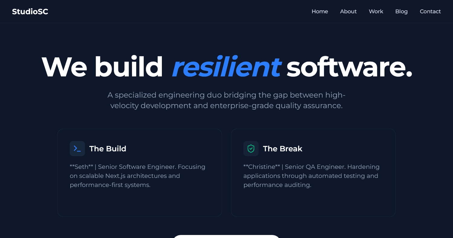 StudioSC Portfolio screenshot